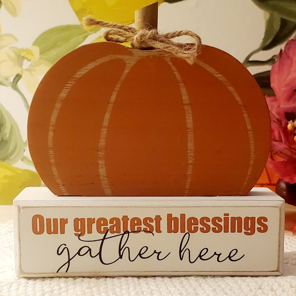 Orange Pumpkin Decor with Inspirational Quote